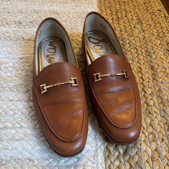 Like new Sam Edelman Loraine brown genuine leather w/ gold hardware bit loafers - Picture 5 of 13